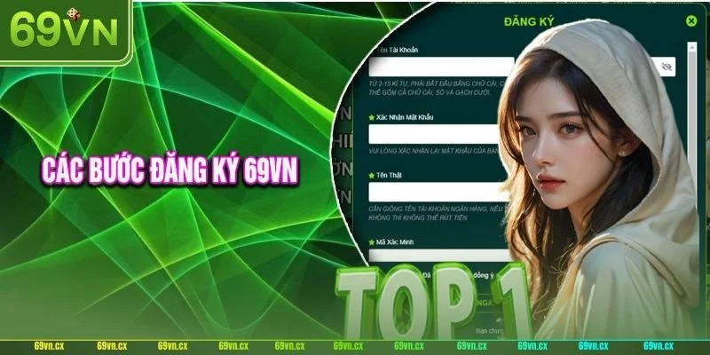 Người chơi cần điền đầy đủ thông tin để đăng ký 69VN.
