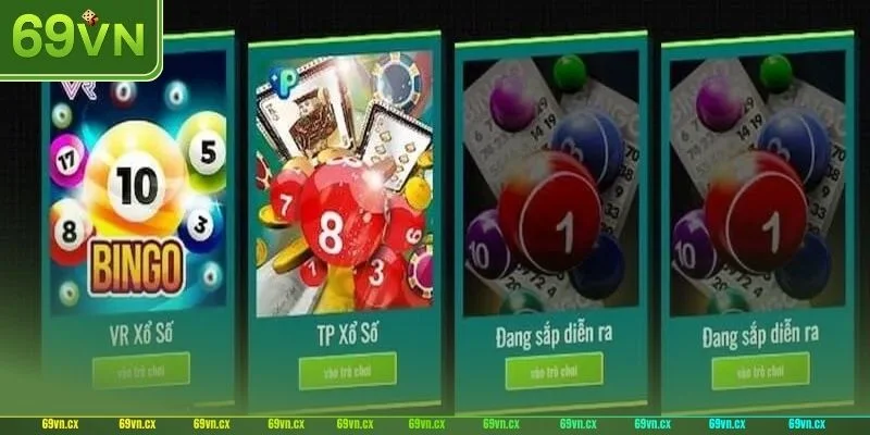 Thể loại cược xổ số 69VN phong phú đa dạng sự lựa chọn.